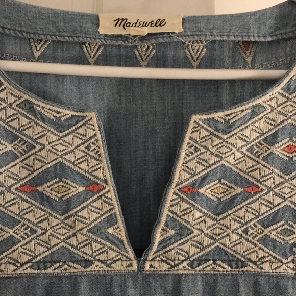 Madewell Chambray Embroidered Dress - Picture 4 of 6